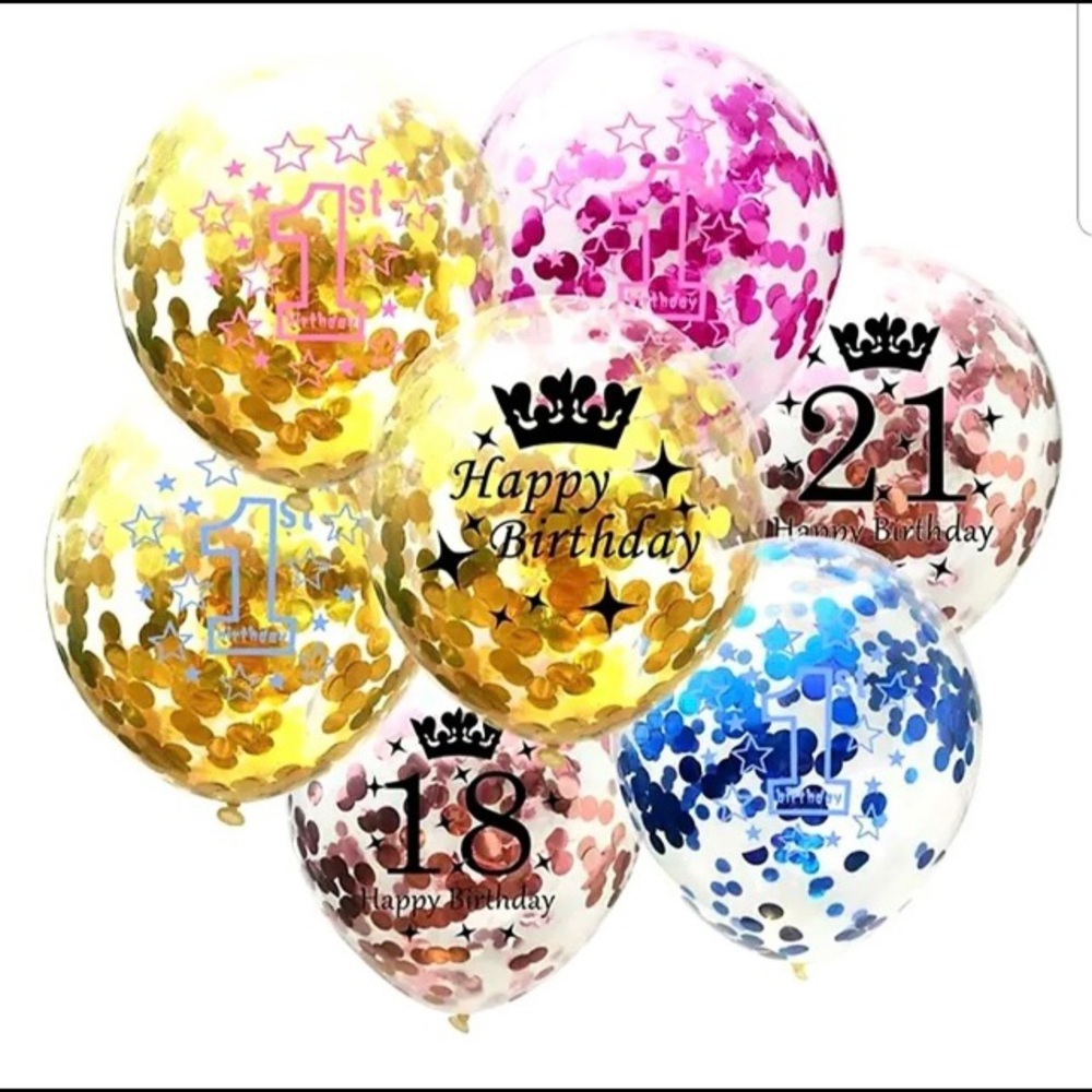 30th Birthday Helium balloons and decorations including a cake top for a 30th